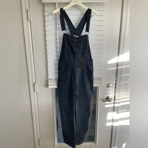Free People Black Denim Overalls